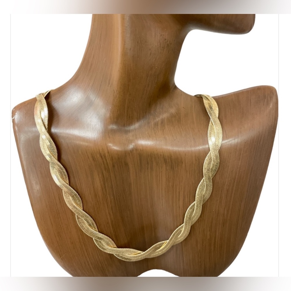 Herringbone necklace gold braided snake necklace for women